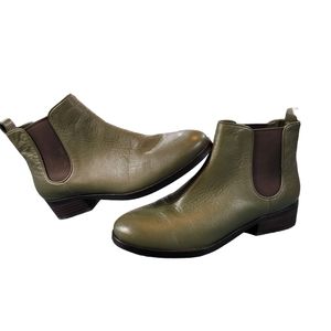 Cole Haan Women's Landsman Olive Booties Short Leather Sz 7.5